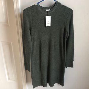 Olive green sweater dress